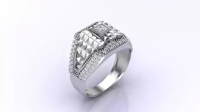 Print Ready STL 3DM  Gents Rings Diamond Men Ring 