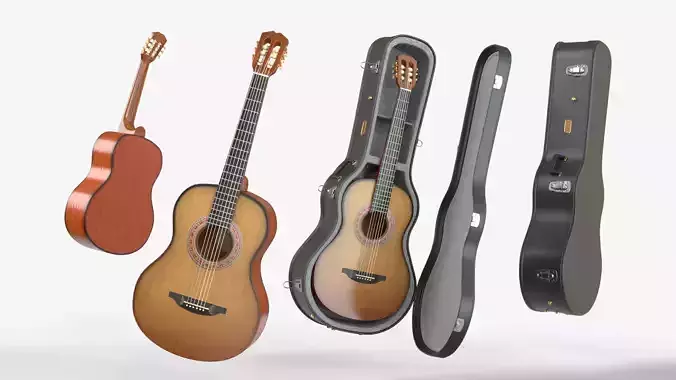 Classic guitar with case