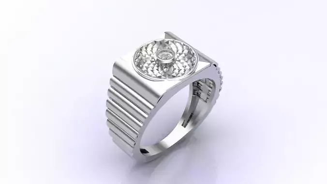 Print Ready STL 3DM  Gents Rings Diamond Men Ring 