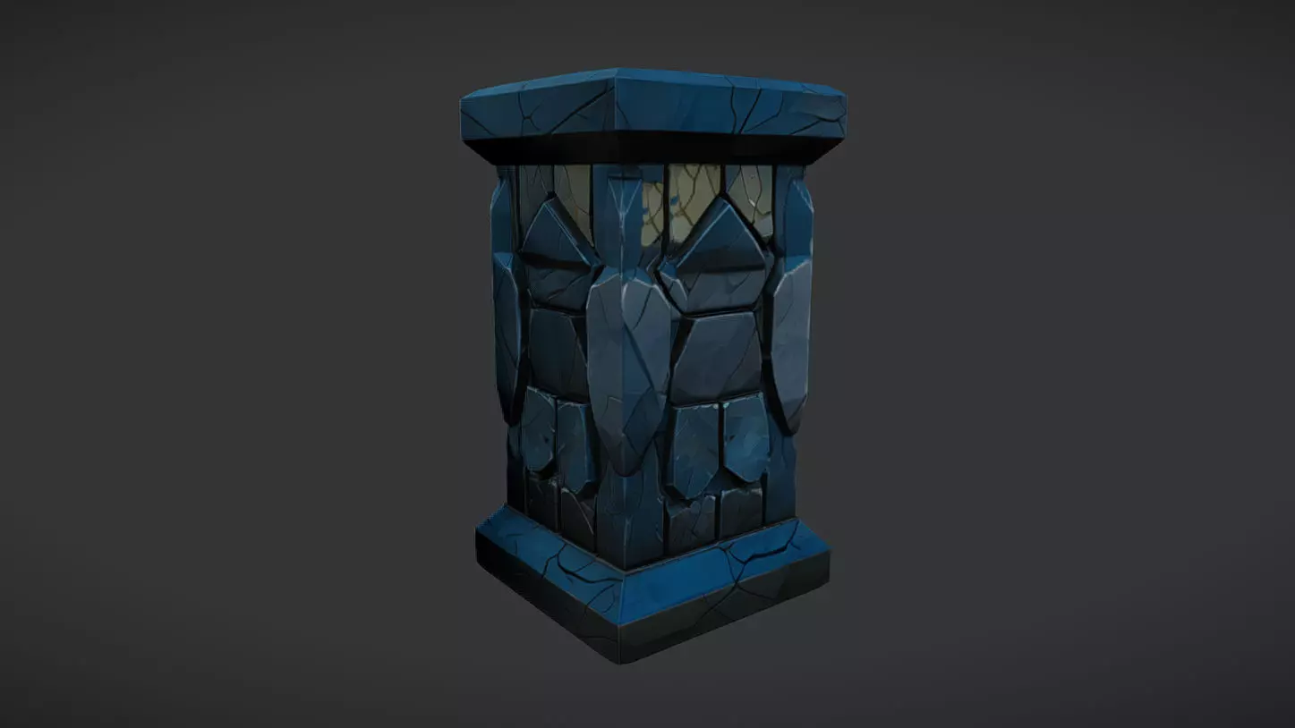 stone pillar 3D model_0