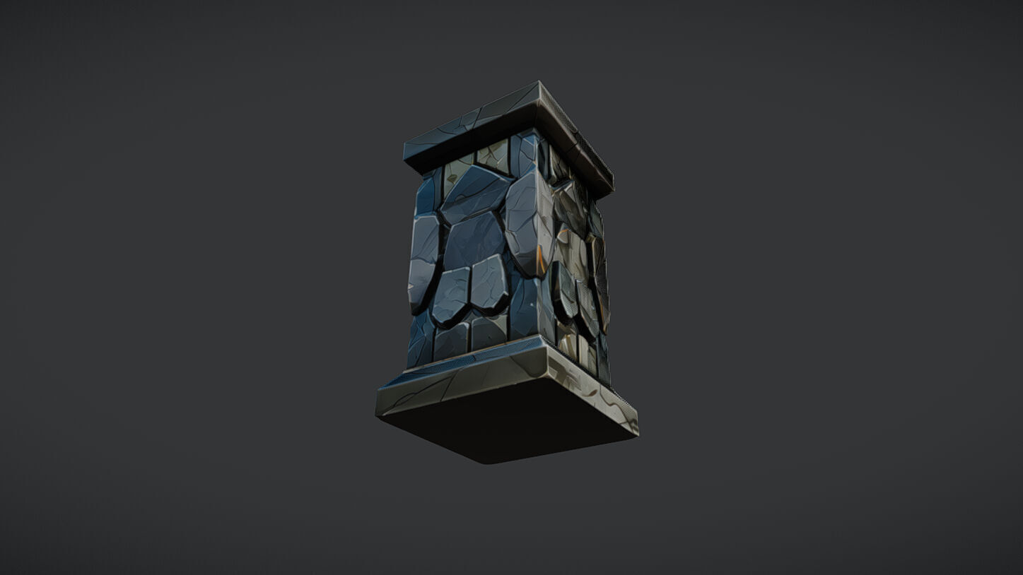 stone pillar 3D model_3