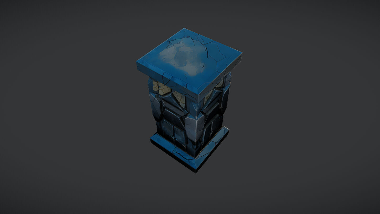 stone pillar 3D model_2