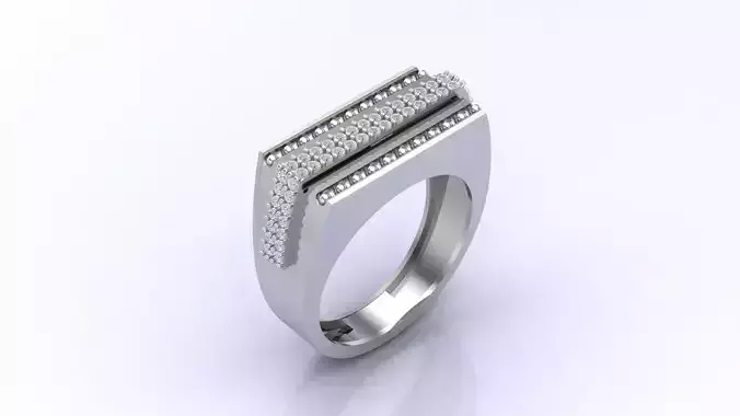 Print Ready STL 3DM  Gents Rings Diamond Men Ring 