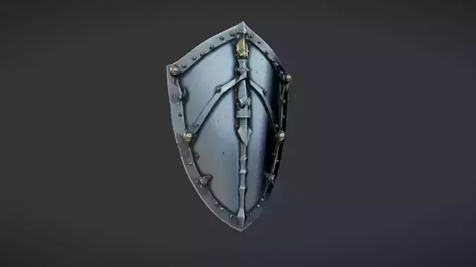 medieval shield with metal details