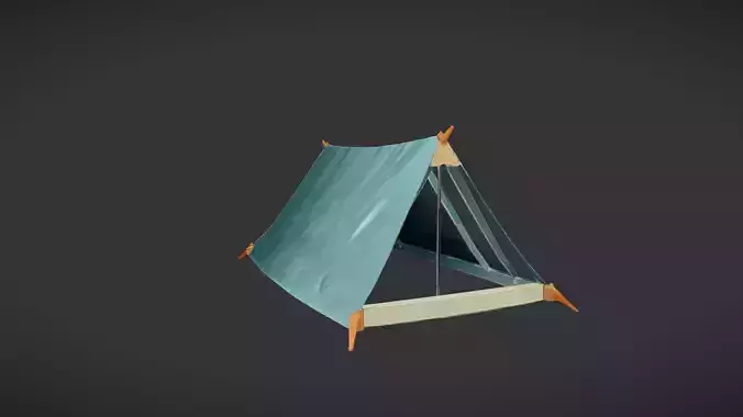 Camping tent with triangular shape