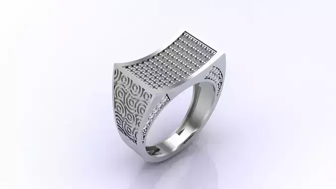 Print Ready STL 3DM  Gents Rings Diamond Men Ring 