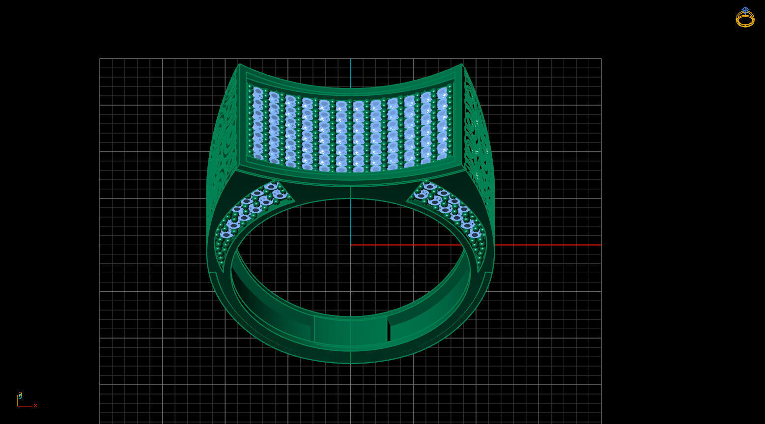 Print Ready STL 3DM Gents Rings Diamond Men Ring 3D print model_3