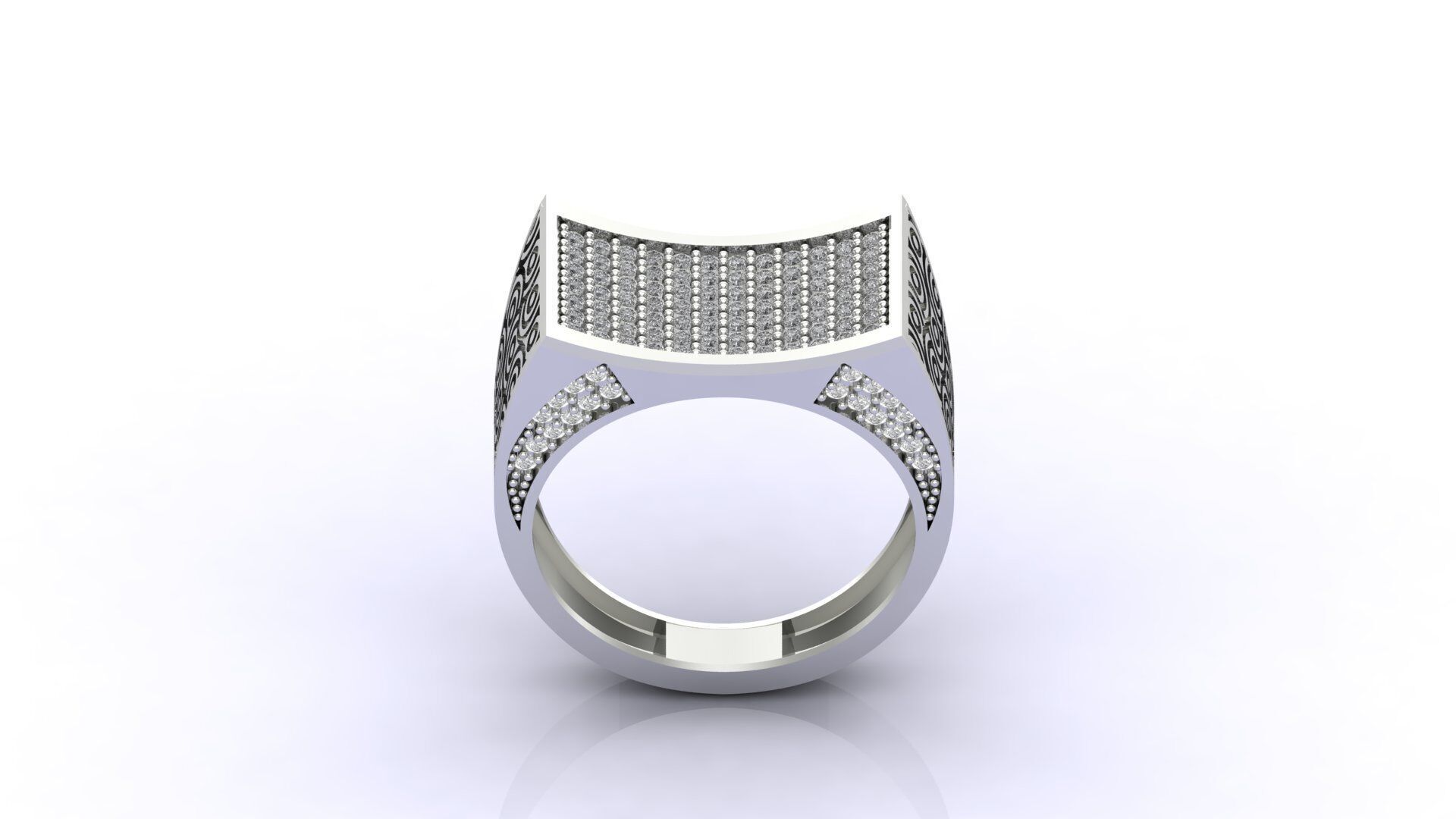 Print Ready STL 3DM Gents Rings Diamond Men Ring 3D print model_1
