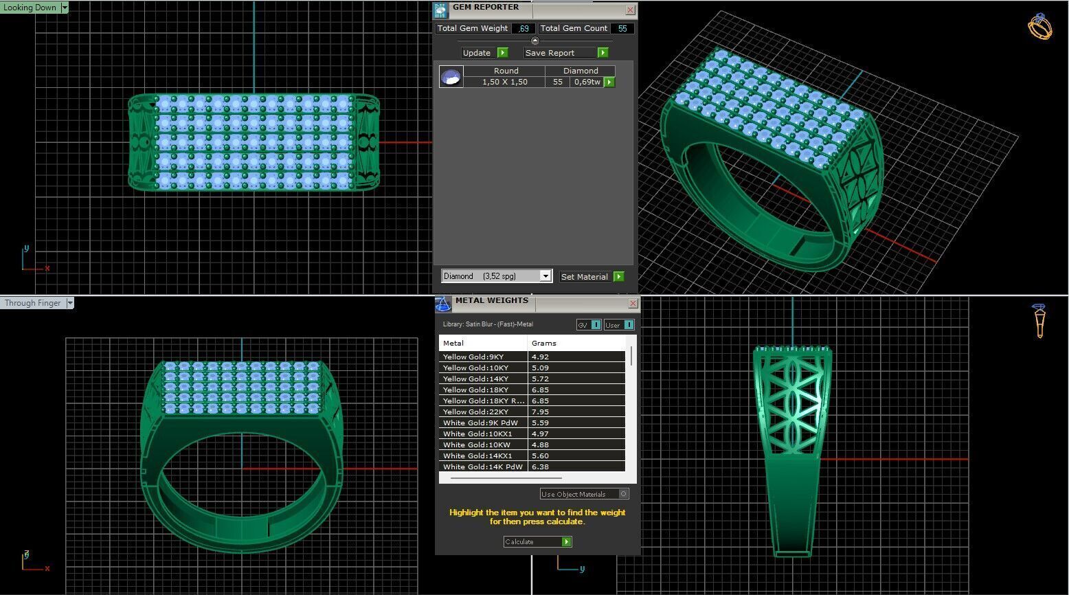 Print Ready STL 3DM  Gents Rings Diamond Men Ring  3D print model_6