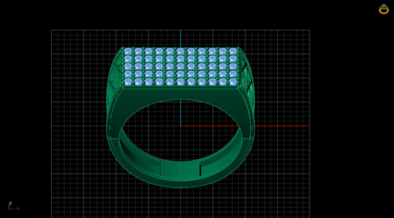 Print Ready STL 3DM  Gents Rings Diamond Men Ring  3D print model_3