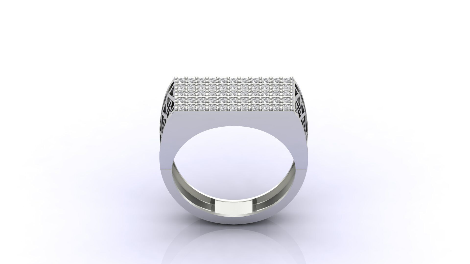 Print Ready STL 3DM  Gents Rings Diamond Men Ring  3D print model_1