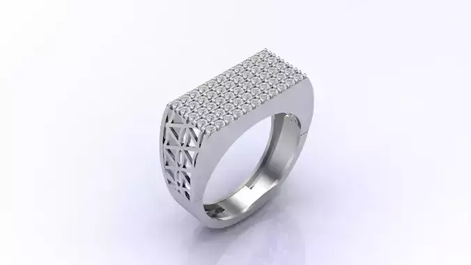 Print Ready STL 3DM  Gents Rings Diamond Men Ring 