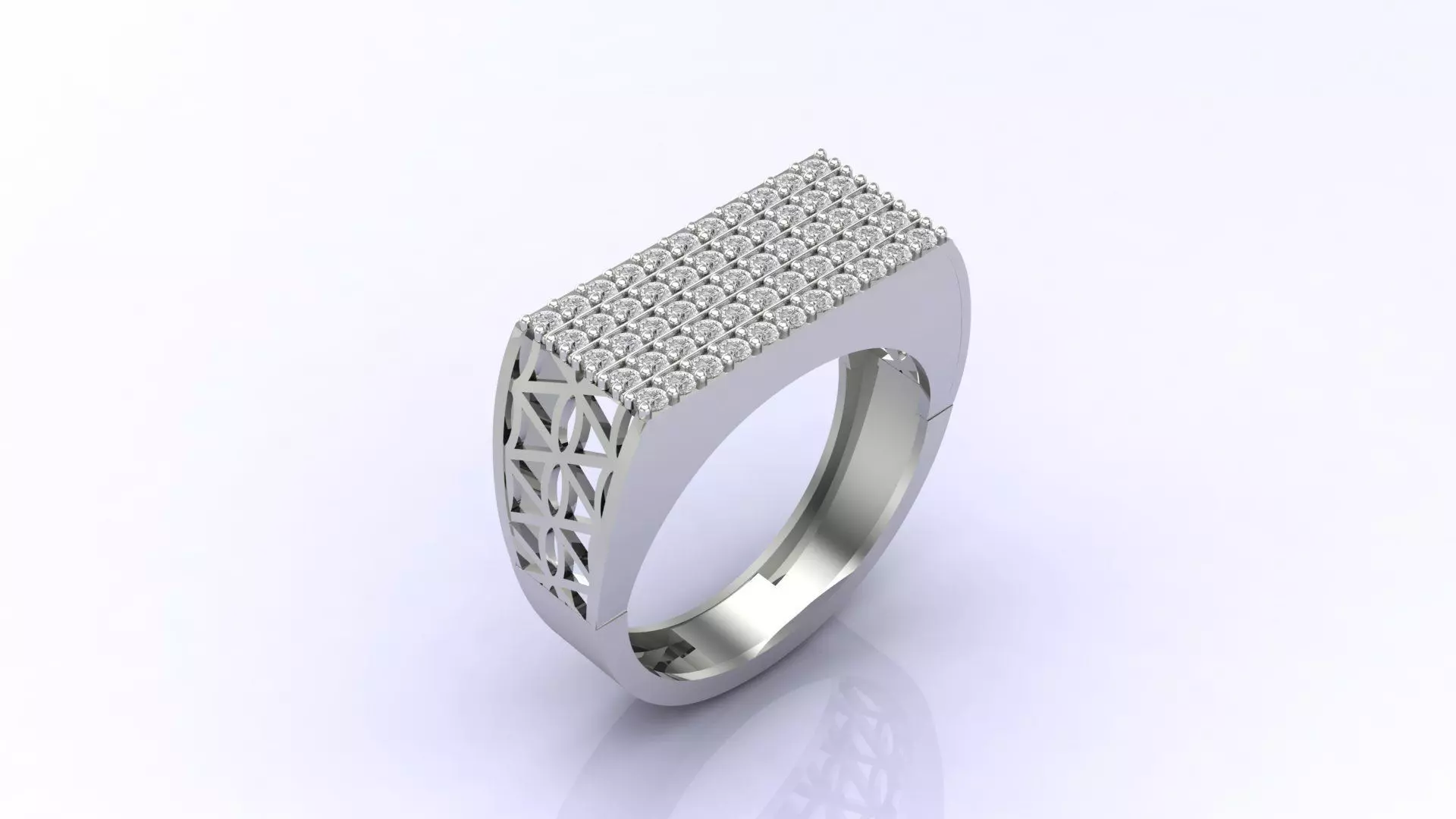 Print Ready STL 3DM  Gents Rings Diamond Men Ring  3D print model_0