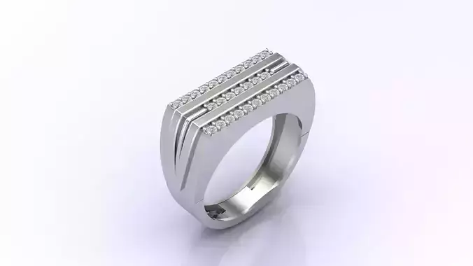 Print Ready STL 3DM  Gents Rings Diamond Men Ring 