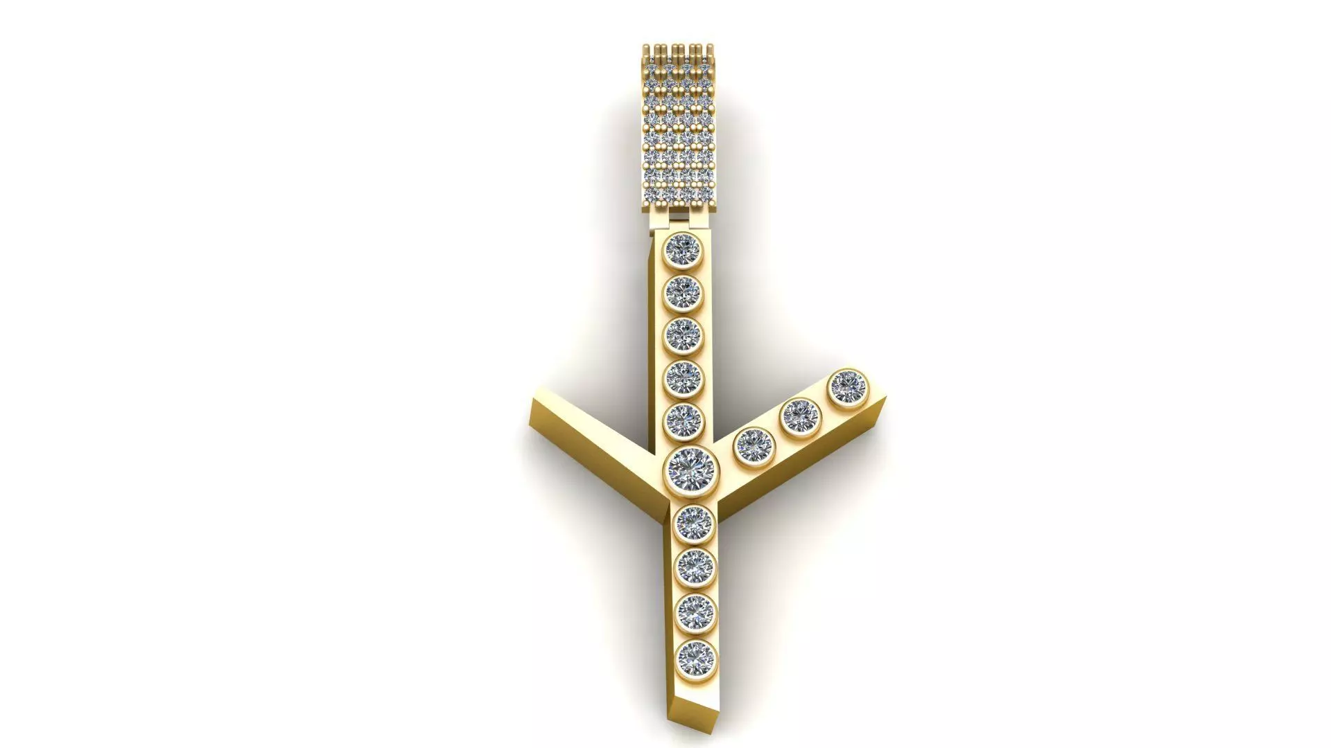 GOLDEN CROSS STYLE PENDANT 3D PRINTABLE MODEL 3D print model_0