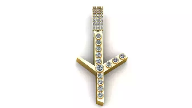 GOLDEN CROSS STYLE PENDANT 3D PRINTABLE MODEL