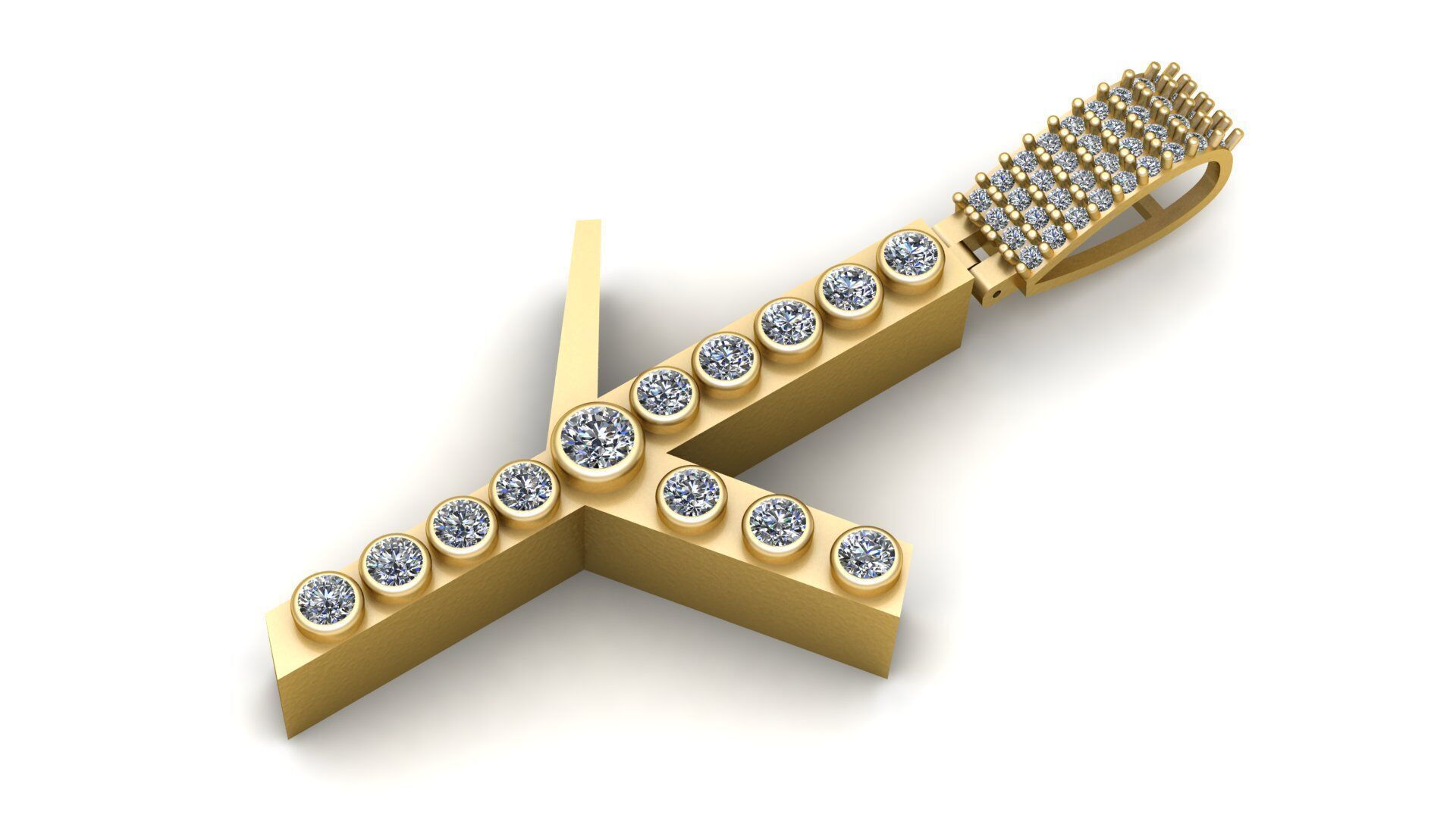 GOLDEN CROSS STYLE PENDANT 3D PRINTABLE MODEL 3D print model_1