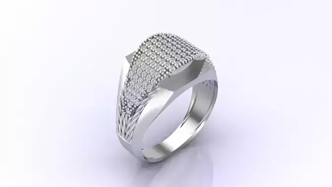 Print Ready STL 3DM  Gents Rings Diamond Men Ring 