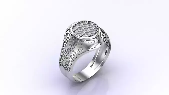 Print Ready STL 3DM  Gents Rings Diamond Men Ring  3D print model