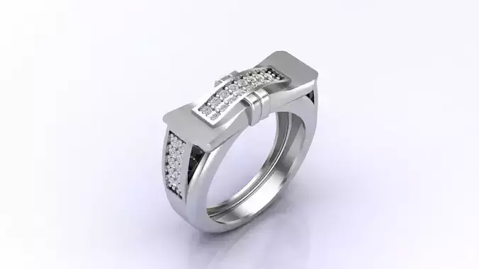 Print Ready STL 3DM  Gents Rings Diamond Men Ring 