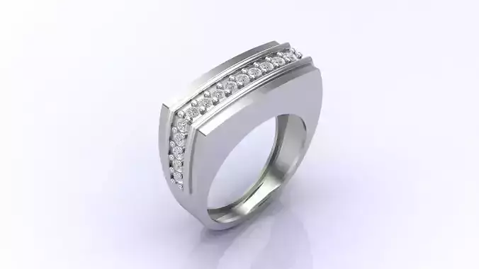 Print Ready STL 3DM  Gents Rings Diamond Men Ring 