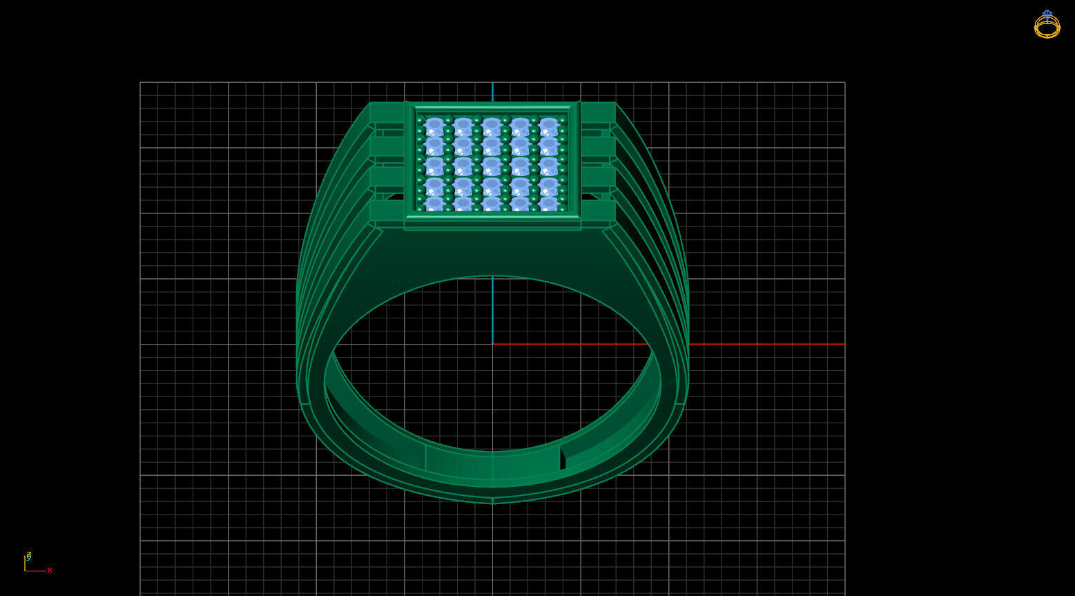 Print Ready STL 3DM  Gents Rings Diamond Men Ring  3D print model_3