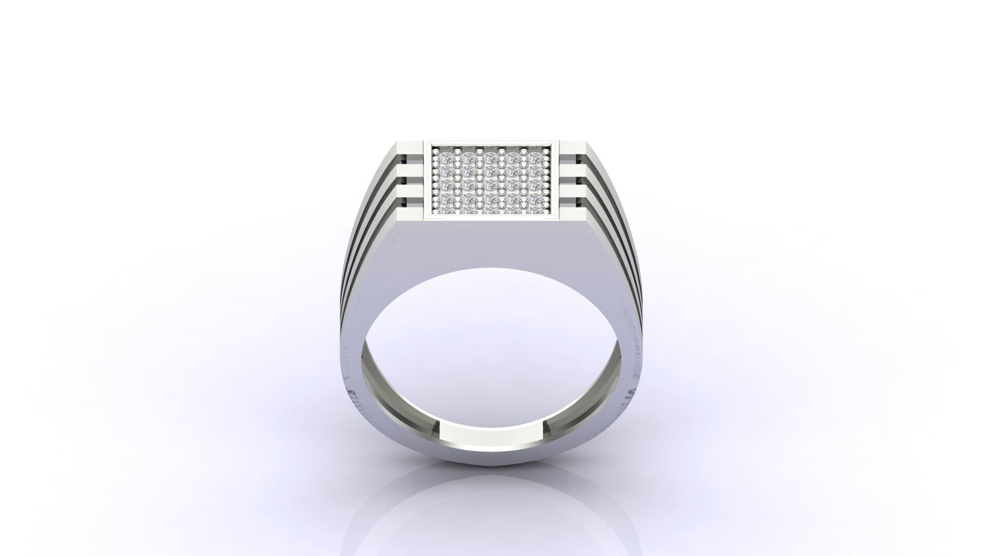 Print Ready STL 3DM  Gents Rings Diamond Men Ring  3D print model_1