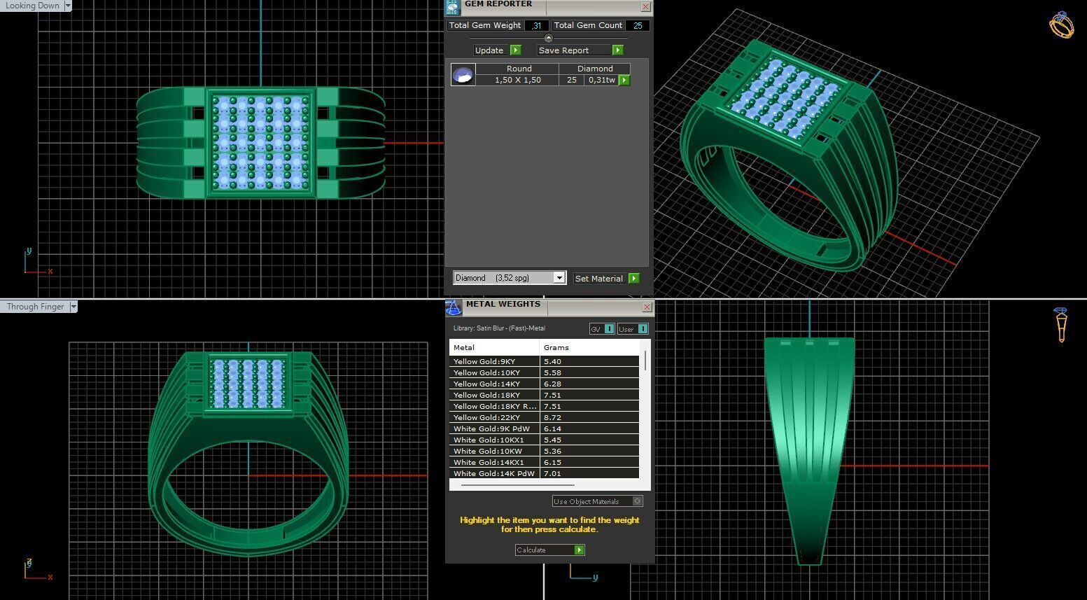 Print Ready STL 3DM  Gents Rings Diamond Men Ring  3D print model_6