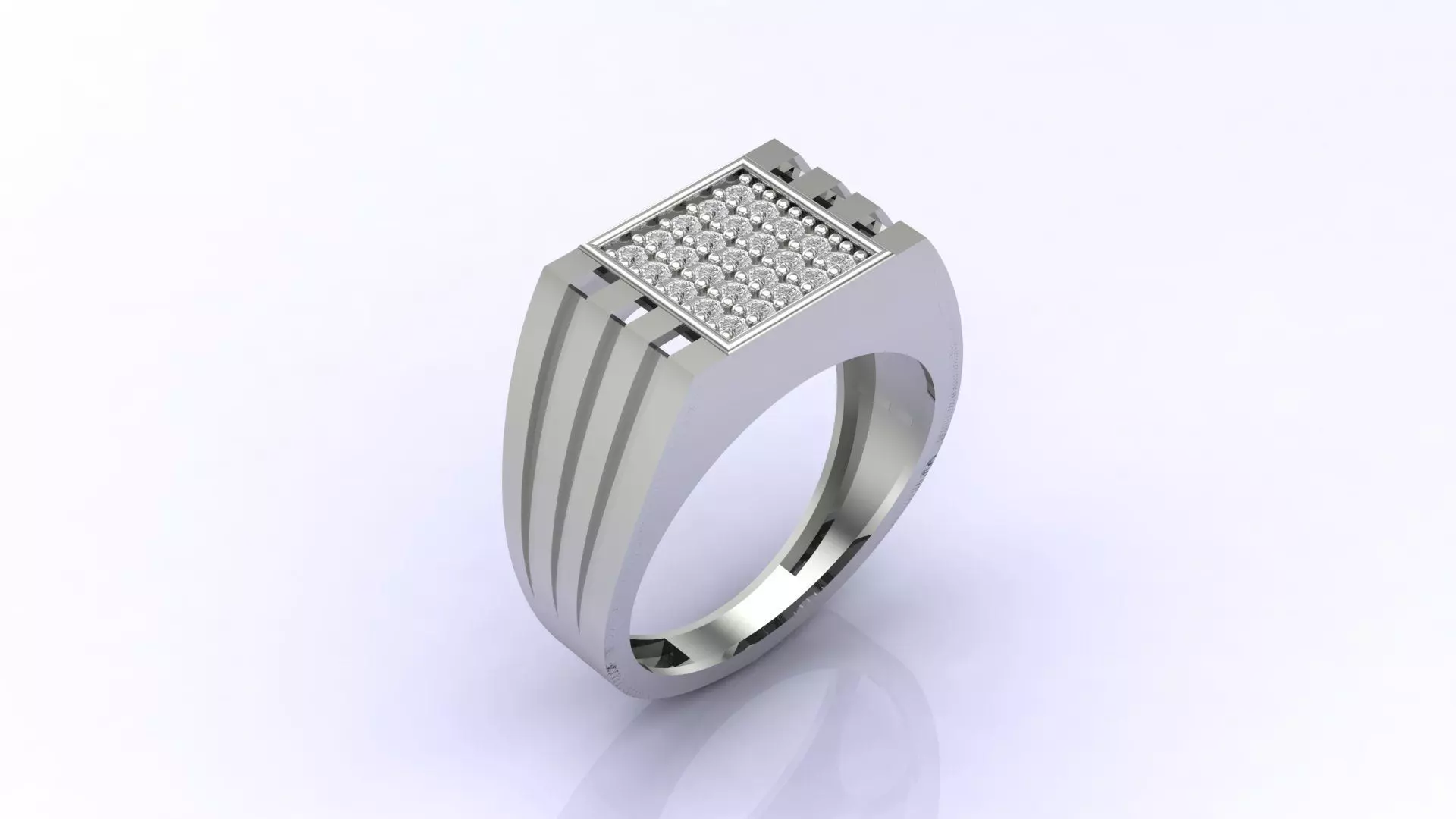 Print Ready STL 3DM  Gents Rings Diamond Men Ring  3D print model_0