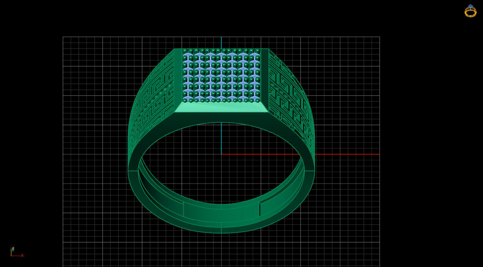 Print Ready STL 3DM  Gents Rings Diamond Men Ring  3D print model_3