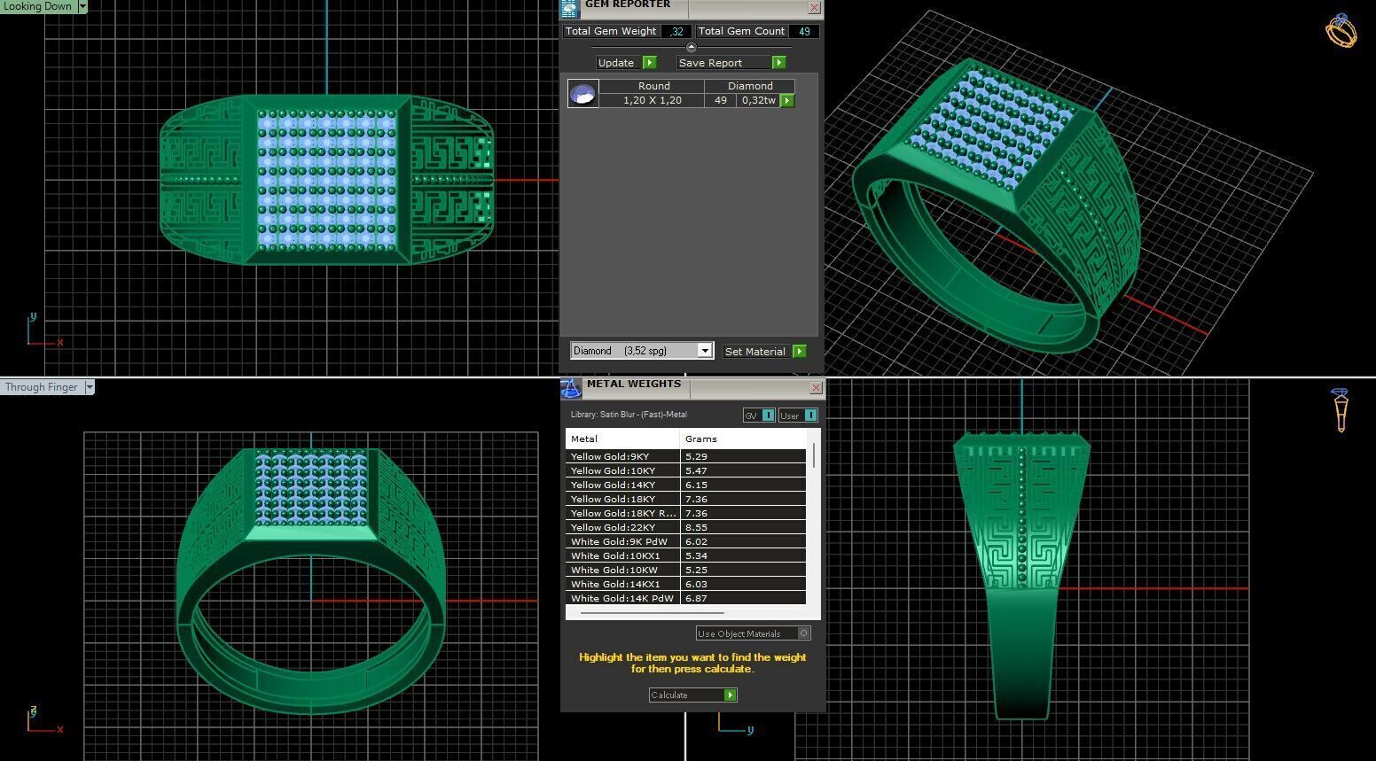 Print Ready STL 3DM  Gents Rings Diamond Men Ring  3D print model_6