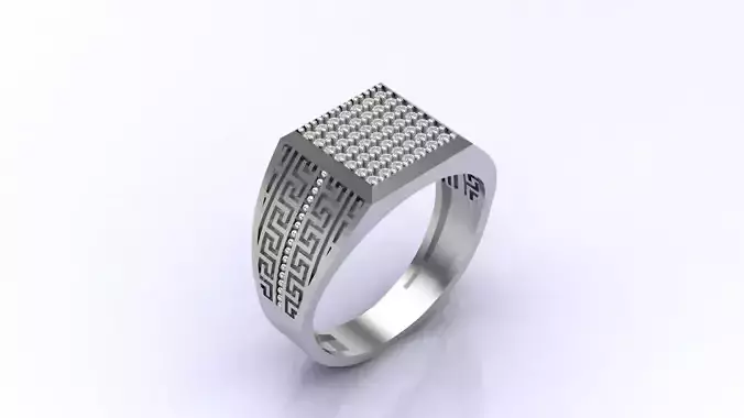Print Ready STL 3DM  Gents Rings Diamond Men Ring 