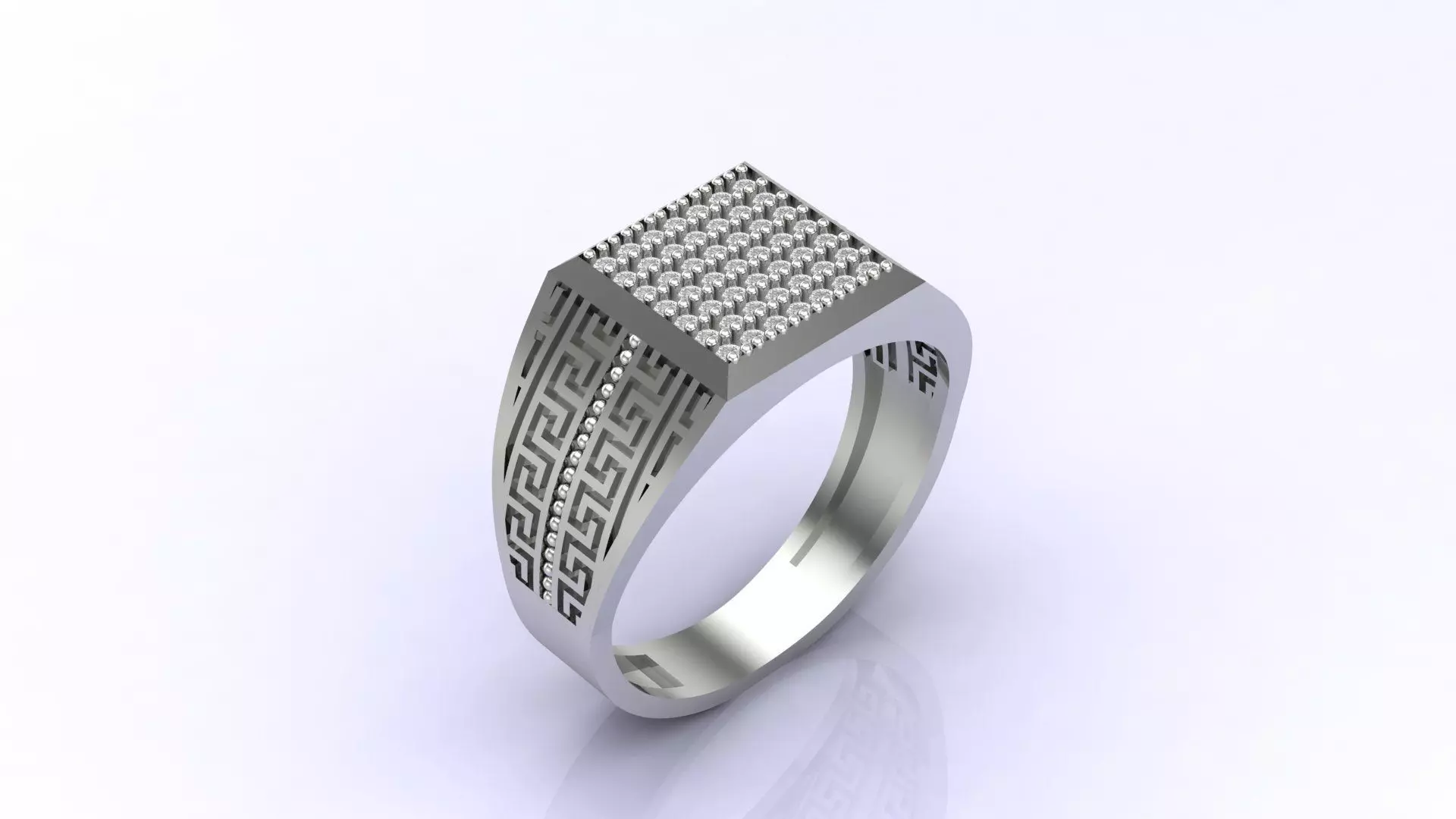 Print Ready STL 3DM  Gents Rings Diamond Men Ring  3D print model_0