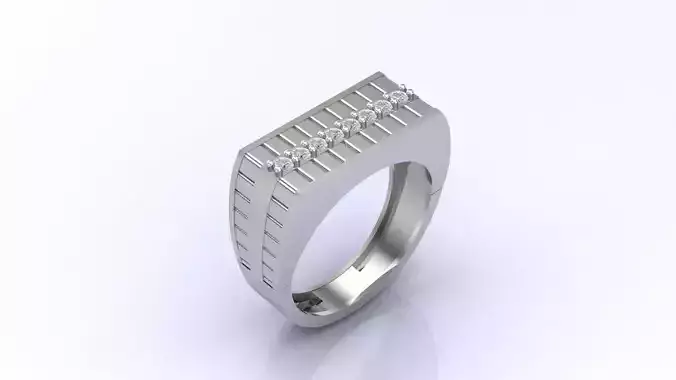Print Ready STL 3DM  Gents Rings Diamond Men Ring 