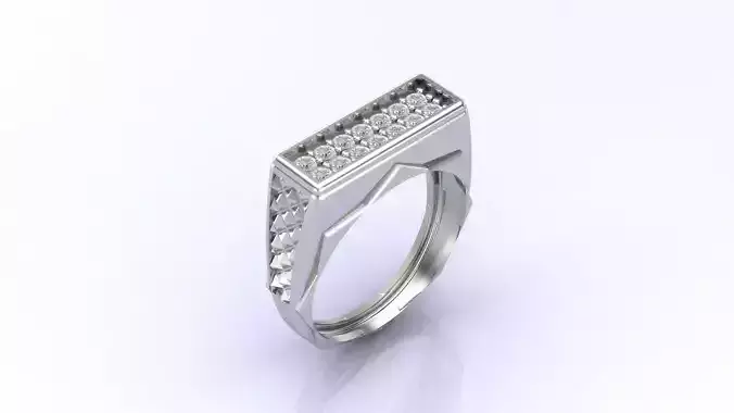 Print Ready STL 3DM  Gents Rings Diamond Men Ring 