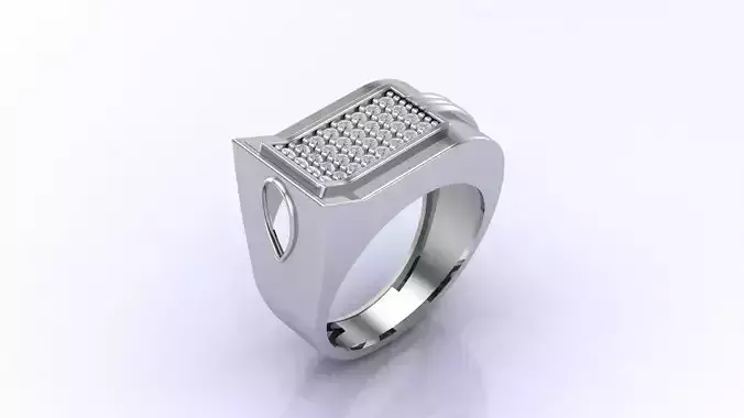 Print Ready STL 3DM  Gents Rings Diamond Men Ring 