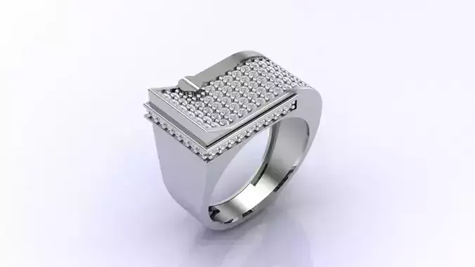Print Ready STL 3DM  Gents Rings Diamond Men Ring 