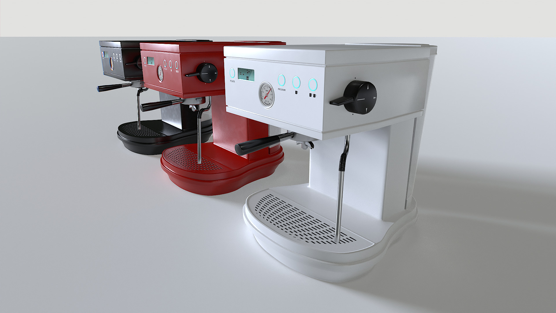 Coffee Machine set 2 Low-poly 3D model_4
