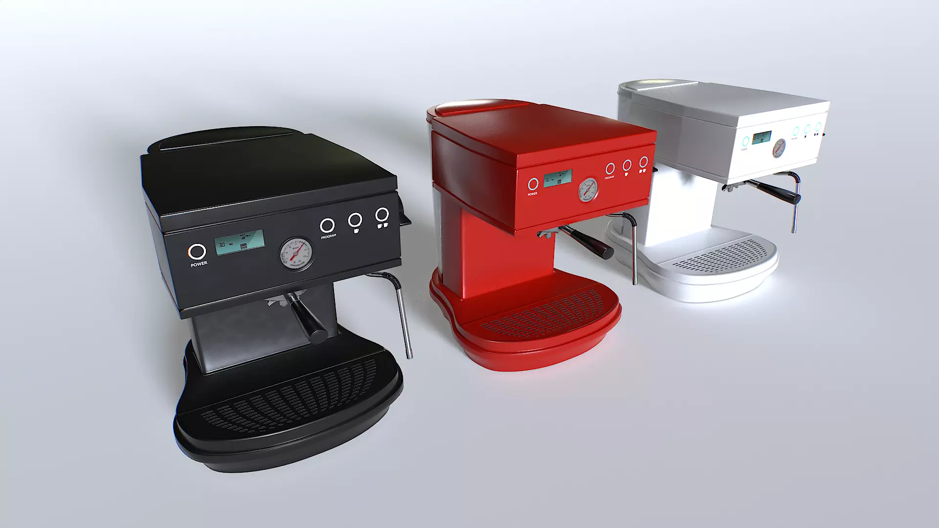 Coffee Machine set 2 Low-poly 3D model_0