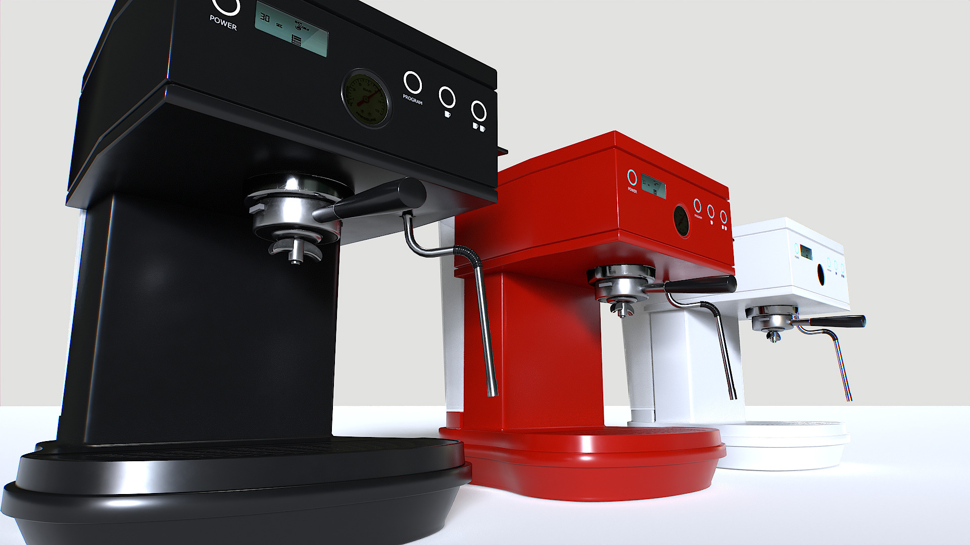 Coffee Machine set 2 Low-poly 3D model_5