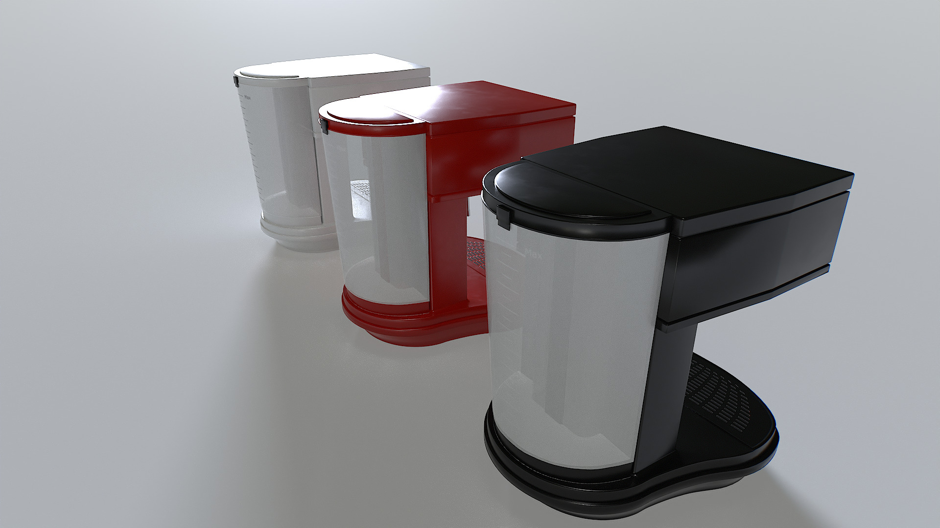 Coffee Machine set 2 Low-poly 3D model_7