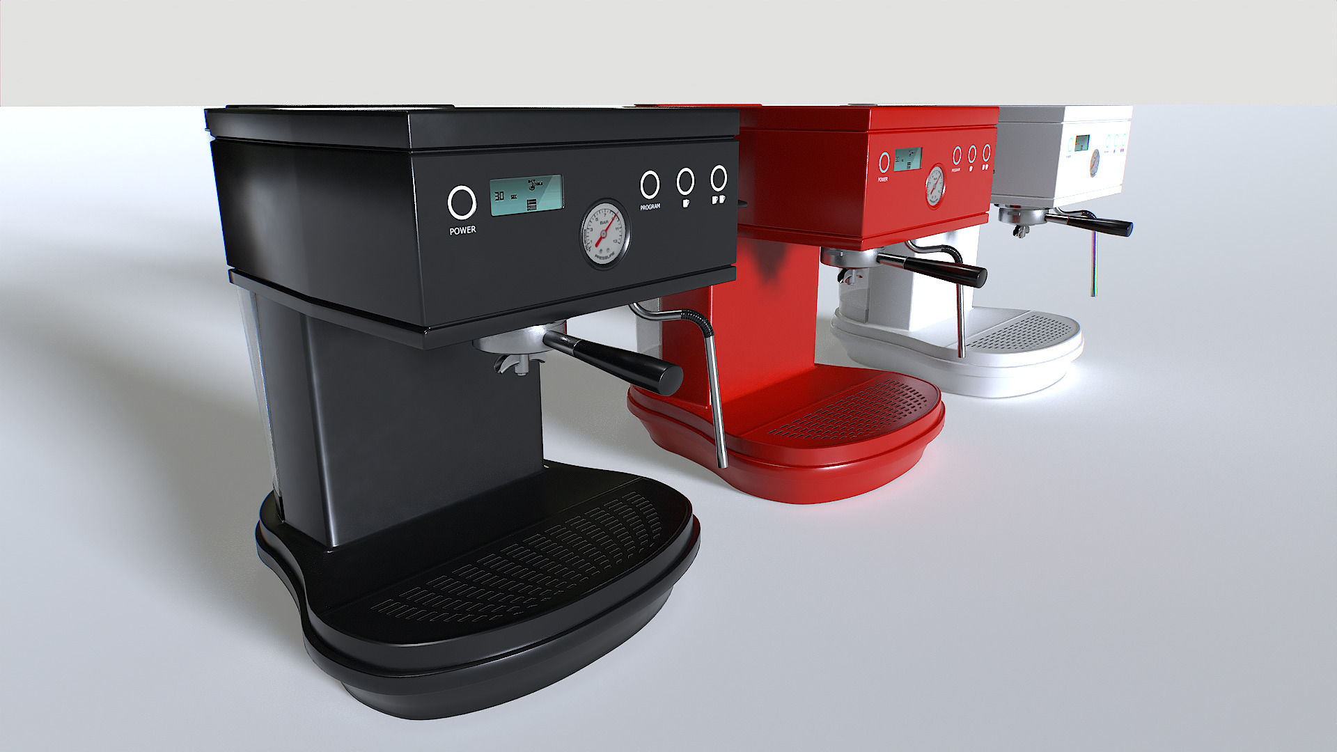 Coffee Machine set 2 Low-poly 3D model_1