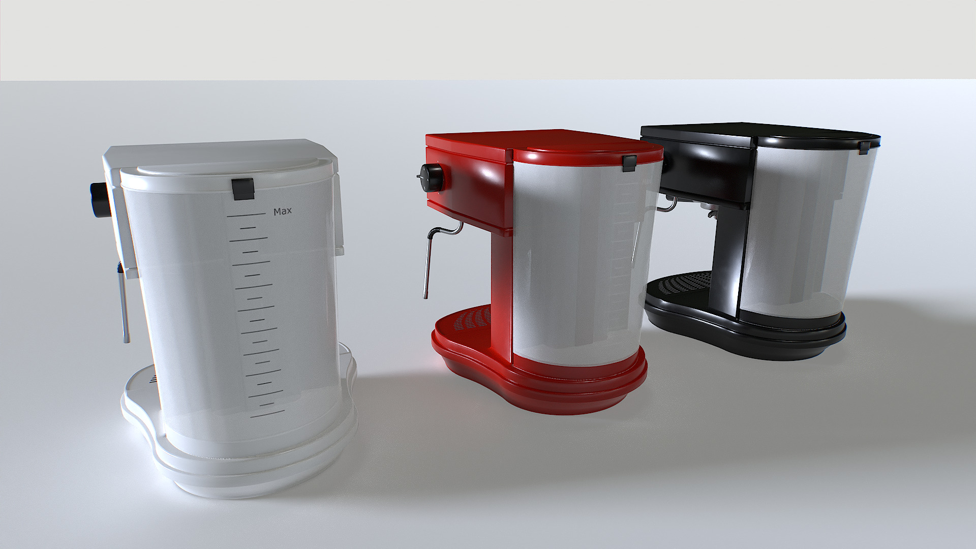 Coffee Machine set 2 Low-poly 3D model_6