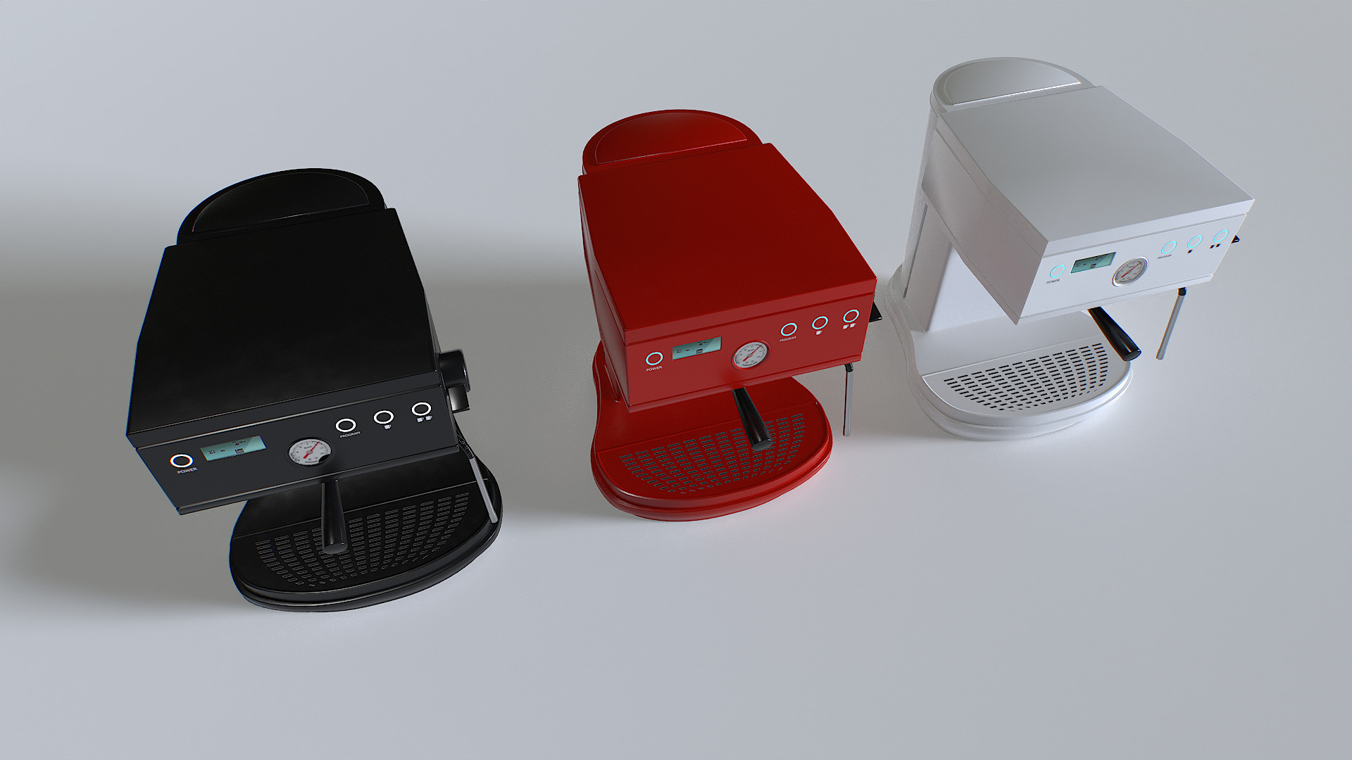 Coffee Machine set 2 Low-poly 3D model_8