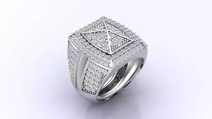 Print Ready STL 3DM  Gents Rings Diamond Men Ring 