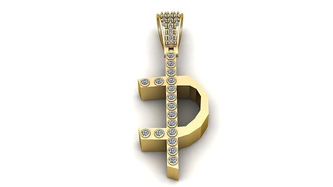 STYLISH ALPHABET D PENDANT 3D PRINTABLE MODEL 3D print model