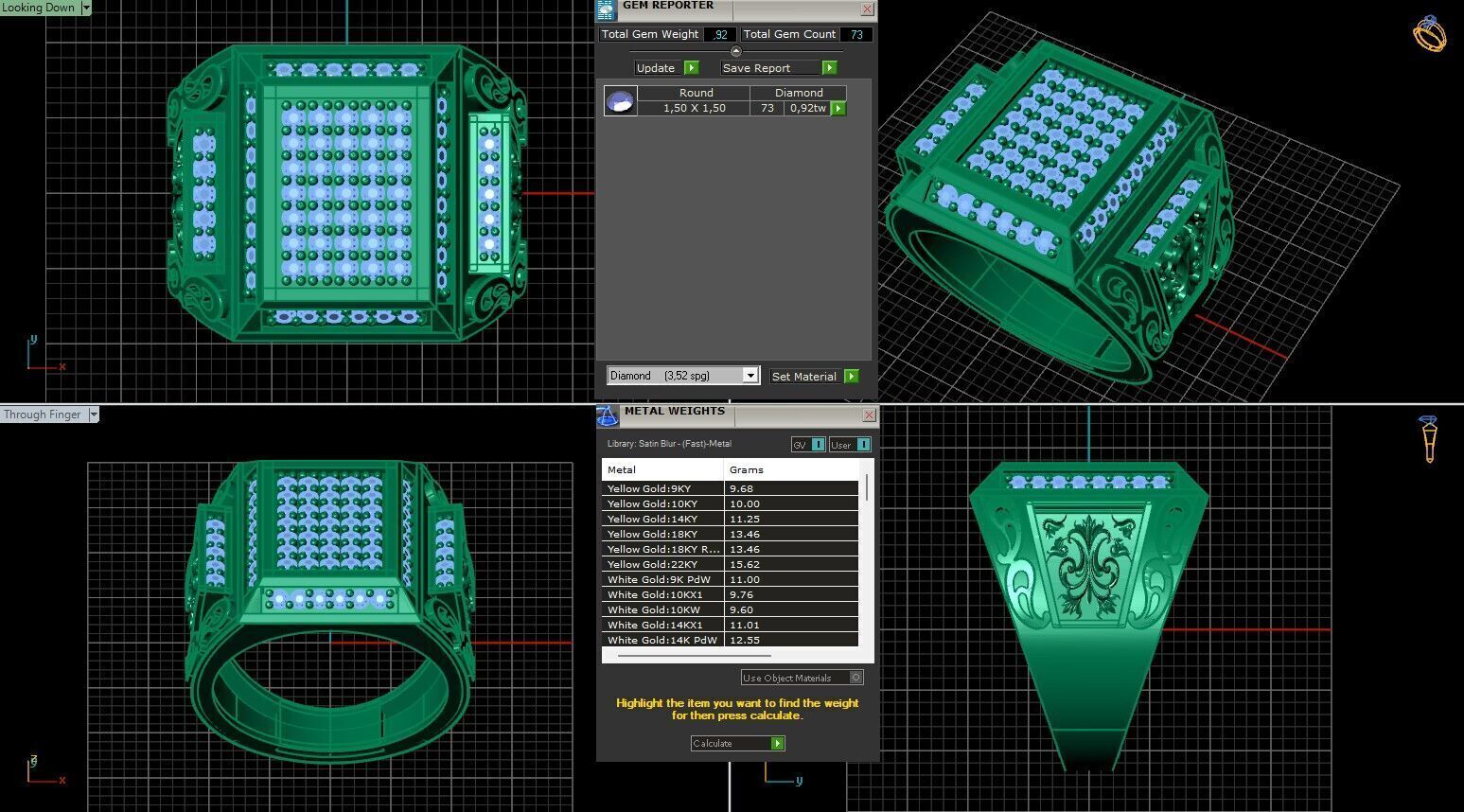 Print Ready STL 3DM  Gents Rings Diamond Men Ring  3D print model_6
