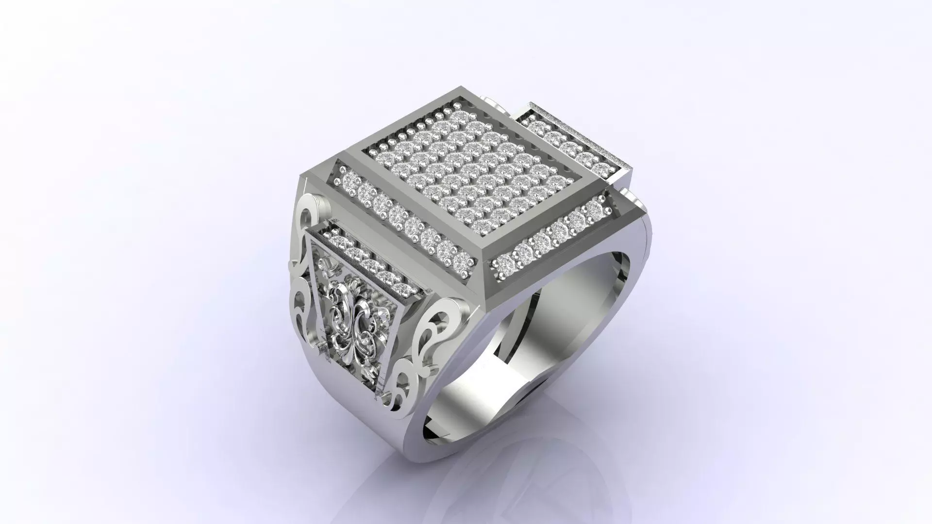 Print Ready STL 3DM  Gents Rings Diamond Men Ring  3D print model_0