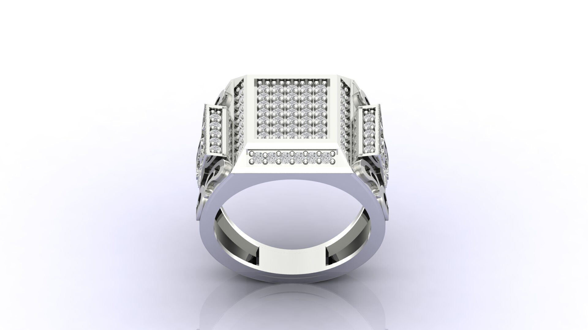 Print Ready STL 3DM  Gents Rings Diamond Men Ring  3D print model_1