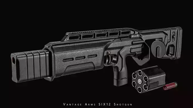 Vantage Arms SIX12 Shotgun Low-poly 3D model